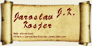 Jaroslav Kosjer vizit kartica